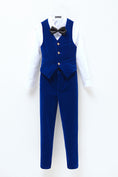 Charger l'image dans la visionneuse de la galerie, Royal Blue Velvet 2 Piece Kids Boys' Vest and Pants Dress Suits Set
