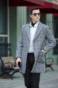 Cargar la imagen en la vista de la galería, Men's Wool Coat Winter Double Breasted Long Coat 2780
