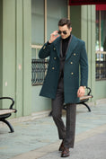 Cargar la imagen en la vista de la galería, Men's Wool Coat Winter Double Breasted Long Coat 2779
