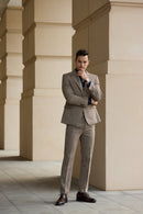 Classical Elegant Tweed Herringbone 2 Pieces Mens Suits 2785