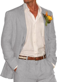 Cargar la imagen en la vista de la galería, Summer Casual  Beach Wedding  2 Piece Linen Men Suits
