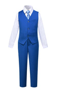 Charger l'image dans la visionneuse de la galerie, Royal Blue 2 Piece Kids Boys' Vest and Pants Dress Suits Set
