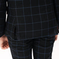 Load image into Gallery viewer, Navy Plaid Elegant 5 Piece Boys Suits
