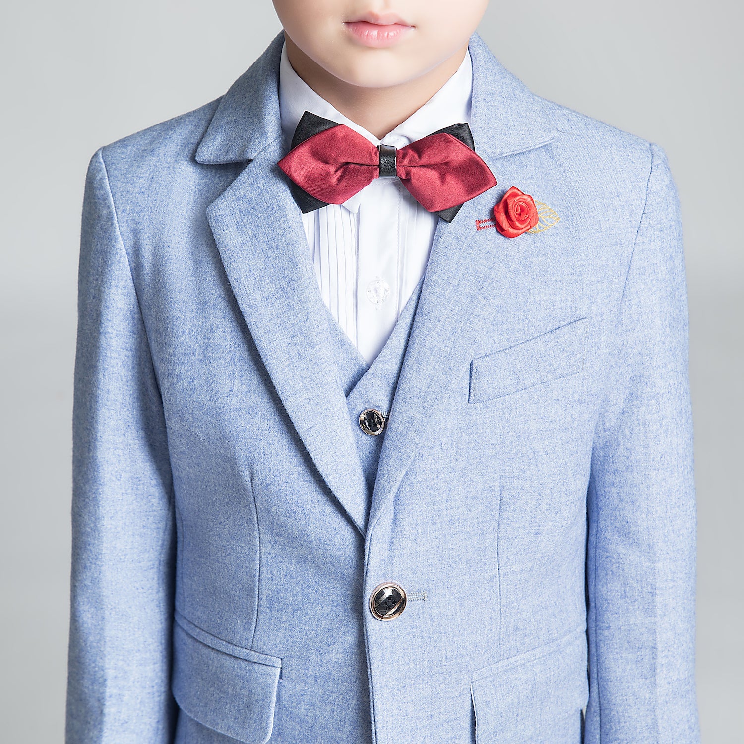 Denim Blue Classic 5 Piece Boys Suits