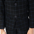 Load image into Gallery viewer, Navy Plaid Elegant 5 Piece Boys Suits
