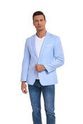 Cargar la imagen en la vista de la galería, Blue Men's Two Button Blazer for Party, Wedding and Business
