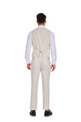 Bild in Galerie-Betrachter laden, Beige Grey Retro Linen Beach Wedding Summer 3 Pieces Men Suits
