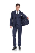 Cargar la imagen en la vista de la galería, Plaid Men's 3 Piece Slim Fit Suits (MORE COLORS+)
