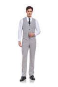 Charger l'image dans la visionneuse de la galerie, Linen 2 Pieces Vest+Pants Set V-Neck Slim Fit Casual Waistcoat Suit
