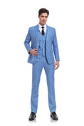 Cargar la imagen en la vista de la galería, Plaid Men's 3 Piece Slim Fit Suits (MORE COLORS+)
