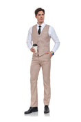 Charger l'image dans la visionneuse de la galerie, Men's Suits 2 Pieces Vest+Pants Set V-Neck Slim Fit Casual Waistcoat Suit
