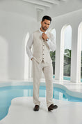 Bild in Galerie-Betrachter laden, Beige Linen Beach Wedding Men Summer Suits (MORE CHOICE+)🔥
