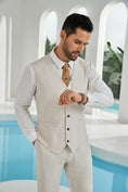 Load image into Gallery viewer, Beige Linen Beach Wedding Men Summer Suits (MORE CHOICE+)🔥
