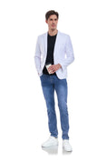 Cargar la imagen en la vista de la galería, White Men's Two Button Blazer for Party, Wedding and Business
