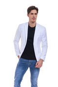 Cargar la imagen en la vista de la galería, White Men's Two Button Blazer for Party, Wedding and Business
