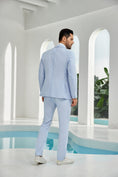 Charger l'image dans la visionneuse de la galerie, Seersucker Striped Blazer Pants 2 Piece Men's Summer Suit
