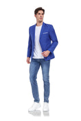 Cargar la imagen en la vista de la galería, Royal Blue Men's Two Button Blazer for Party, Wedding and Business
