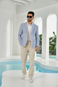 Bild in Galerie-Betrachter laden, Seersucker Striped Men's Summer Blazer
