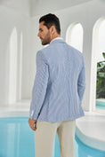 Bild in Galerie-Betrachter laden, Seersucker Striped Men's Summer Blazer
