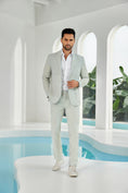 Charger l'image dans la visionneuse de la galerie, Seersucker Striped Blazer Pants 2 Piece Men's Summer Suit
