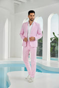 Charger l'image dans la visionneuse de la galerie, Seersucker Striped Blazer Pants 2 Piece Men's Summer Suit
