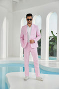 Charger l'image dans la visionneuse de la galerie, Seersucker Striped Blazer Pants 2 Piece Men's Summer Suit
