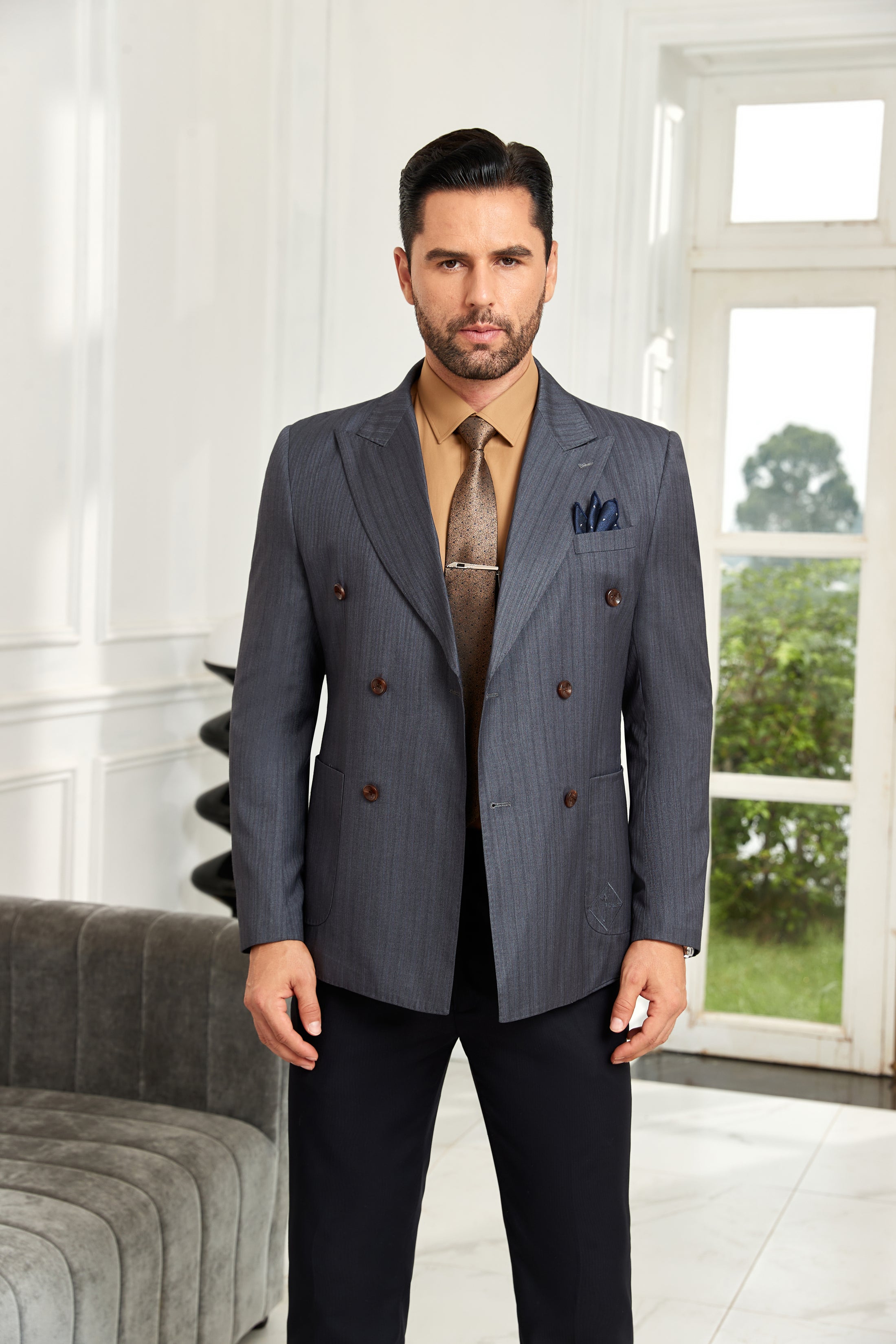 Designer Style New Double Breasted Men's Blazer