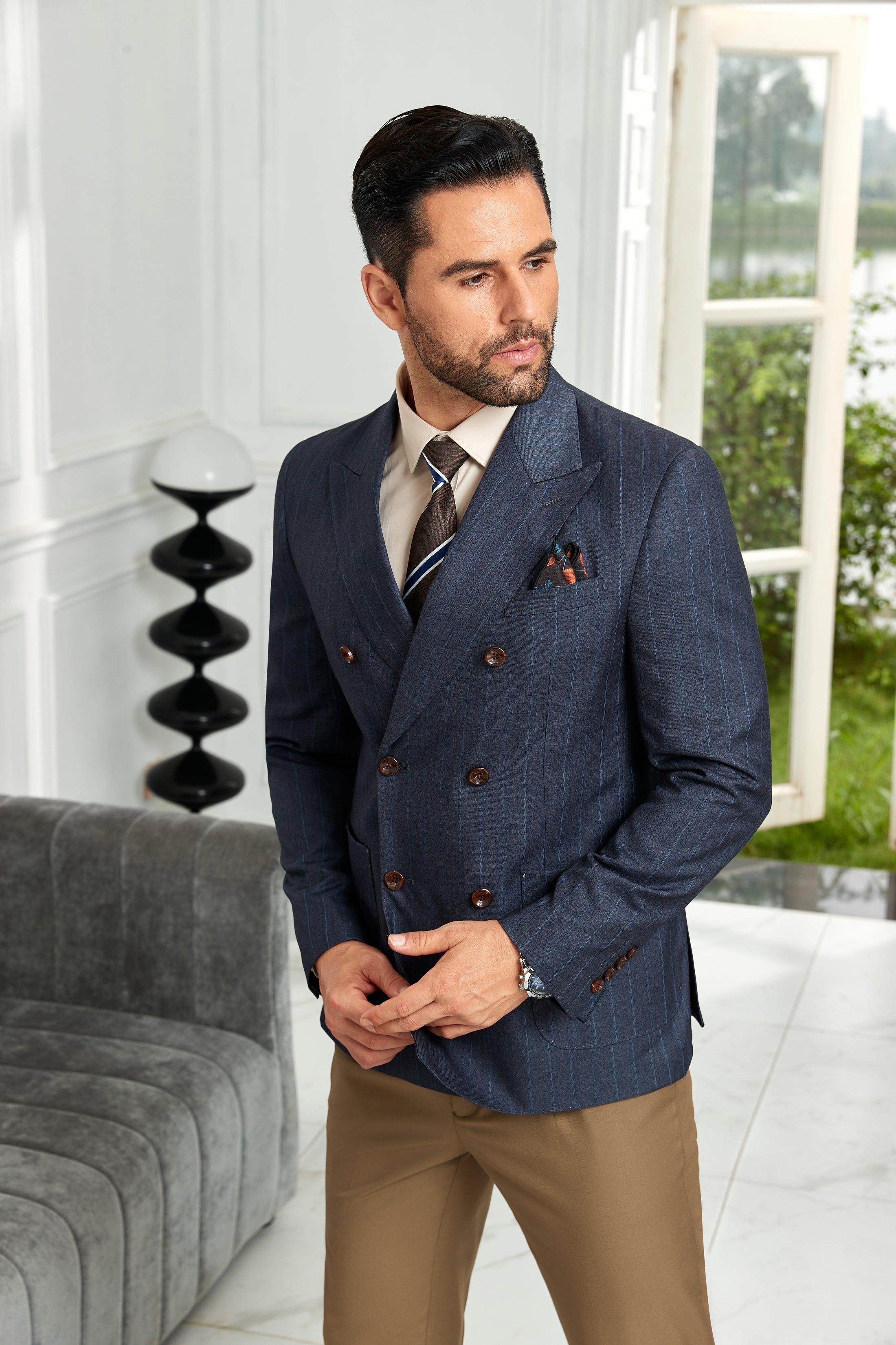 Designer Style New Double Breasted Men's Blazer