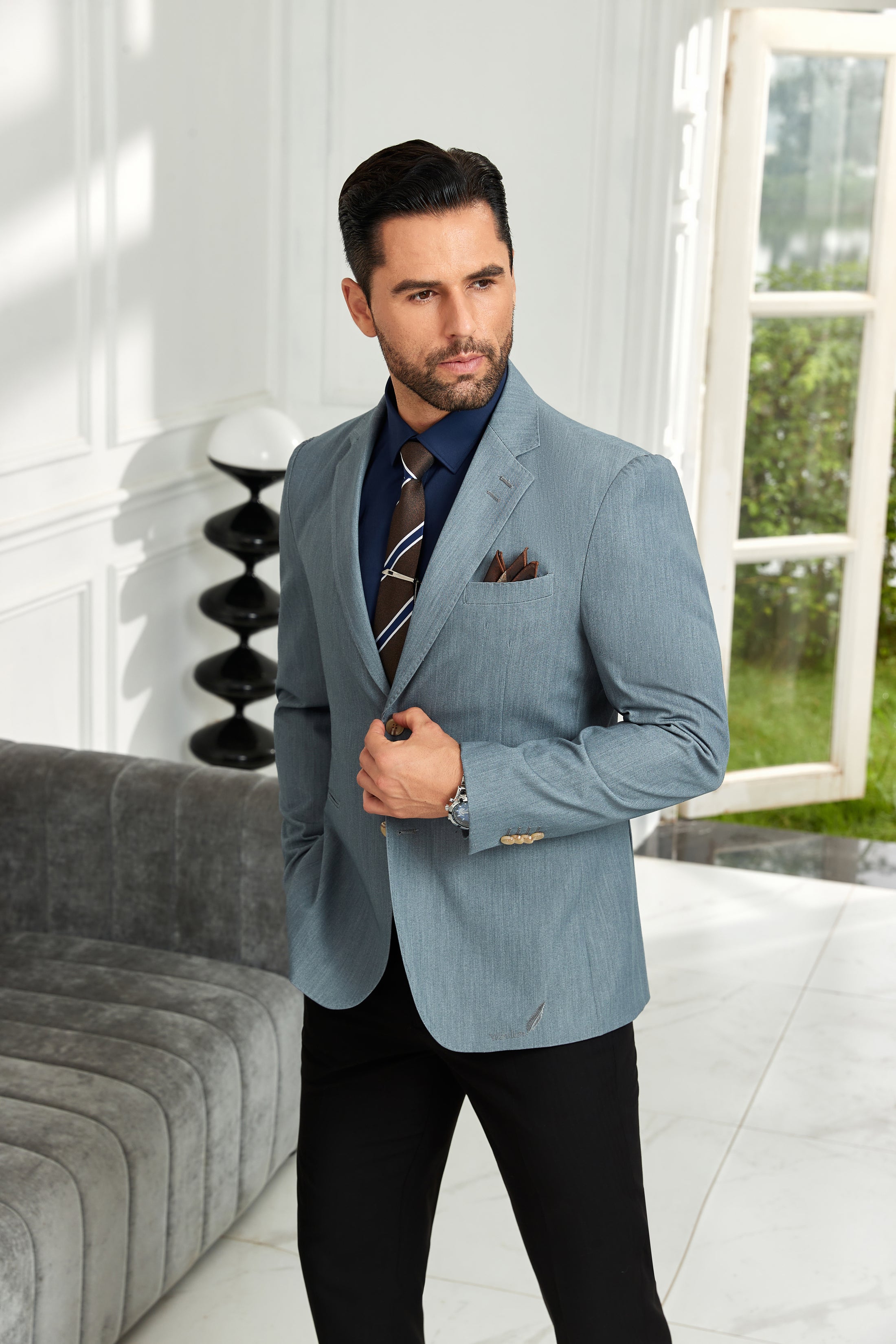 Designer Style Unique Design Two Button Men's Blazer