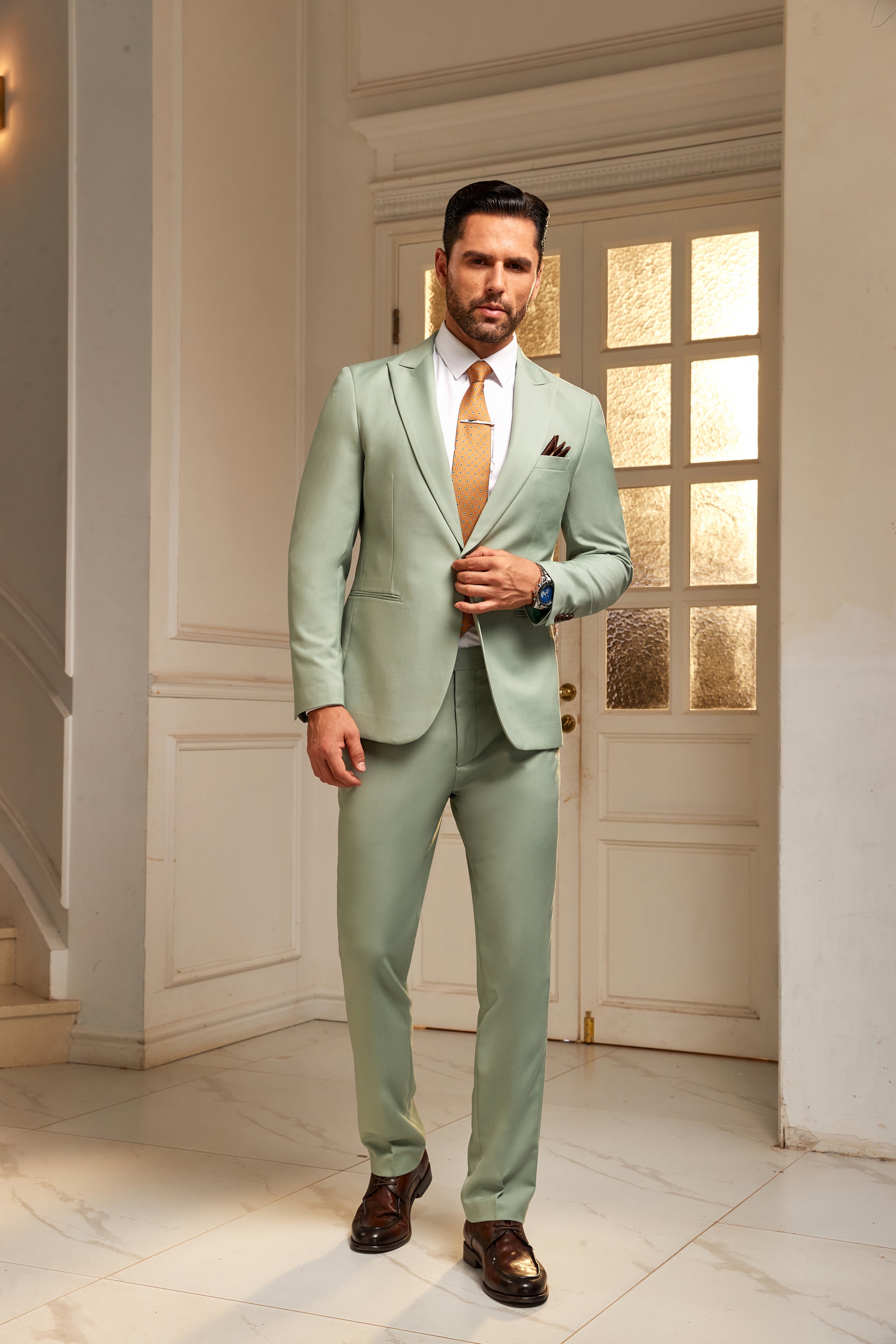 Designer Style Unique Design 2 Pieces Men's Suits Jacket+Pants