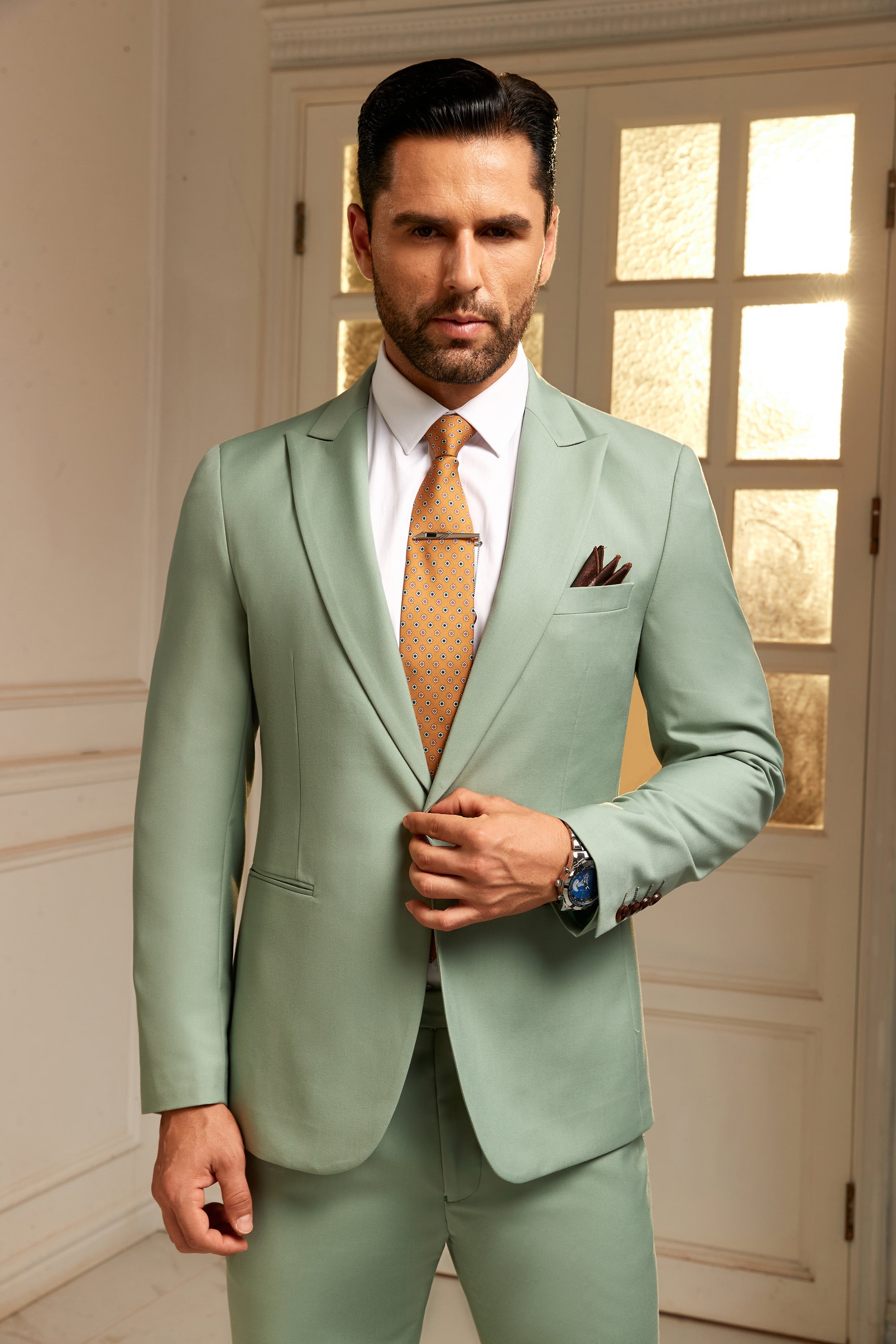 Designer Style Unique Design 2 Pieces Men's Suits Jacket+Pants