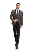 Bild in Galerie-Betrachter laden, Golden Unique Patterned Men's Blazer for Party, Wedding and Business
