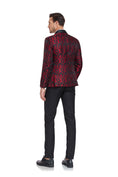 Load image into Gallery viewer, Burgundy Unique Patterned Men's Blazer for Party, Wedding and Business
