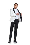 Charger l'image dans la visionneuse de la galerie, White Unique Patterned Men's Blazer for Party, Wedding and Business
