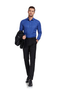 Bild in Galerie-Betrachter laden, Blue Men's Urban Stylish Casual Business Slim Fit Long Sleeve Button Up Dress Shirt
