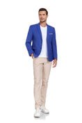 Charger l'image dans la visionneuse de la galerie, Royal Blue Men's Two Button Blazer for Party, Wedding and Business
