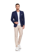 Cargar la imagen en la vista de la galería, Navy Men's Two Button Blazer for Party, Wedding and Business
