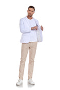 Cargar la imagen en la vista de la galería, White Men's Two Button Blazer for Party, Wedding and Business
