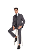 Cargar la imagen en la vista de la galería, Plaid Men's 3 Piece Slim Fit Suits (MORE COLORS+)
