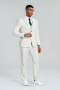 Bild in Galerie-Betrachter laden, Beige Retro Linen Beach Wedding Summer 3 Pieces Men Suits
