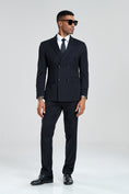 Cargar la imagen en la vista de la galería, Royal Blue Stripe Men's 3 Piece Suits
