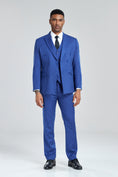 Cargar la imagen en la vista de la galería, Royal Blue Stripe Men's 3 Piece Suits
