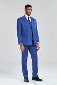 Cargar la imagen en la vista de la galería, Royal Blue Stripe Men's 3 Piece Suits
