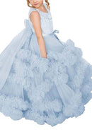 Flower Girl Dresses for Wedding Lace Puffy Pleated Tulle Pageant Princess Gown FLC00429 (MORE COLORS)