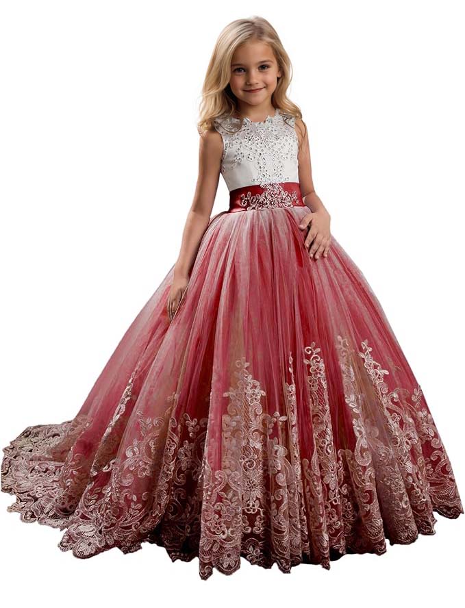 Princess Lilac Long Girls Pageant Dresses