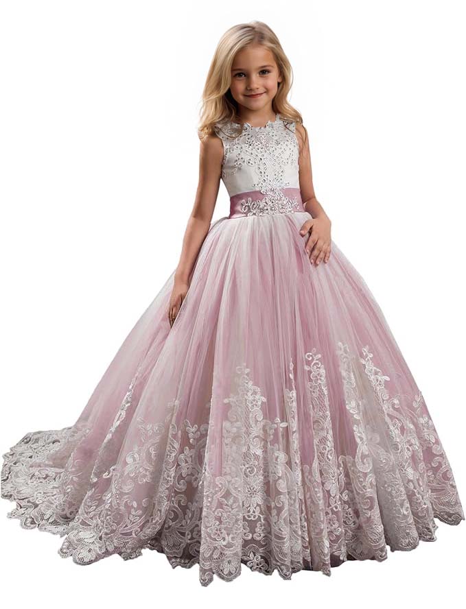 Princess Lilac Long Girls Pageant Dresses