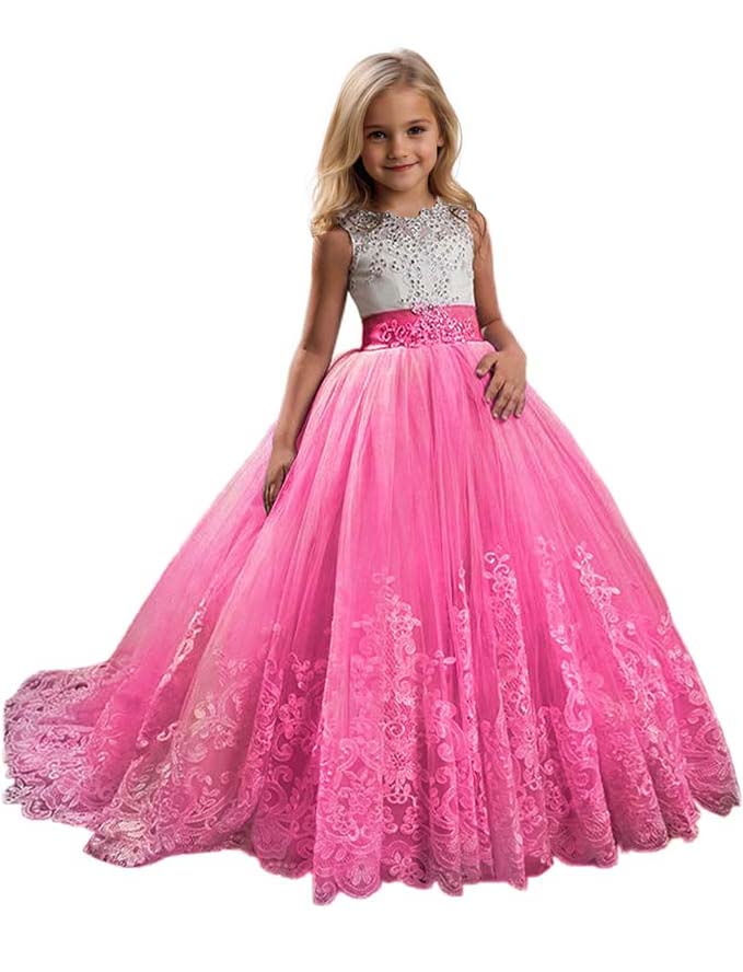Princess Lilac Long Girls Pageant Dresses