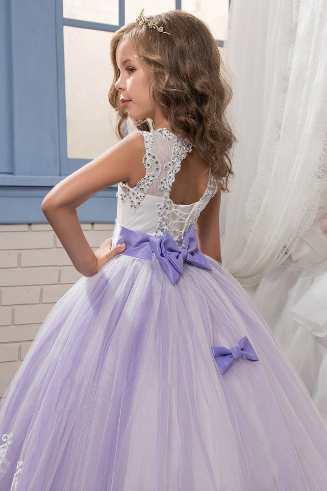 Princess Lilac Long Girls Pageant Dresses