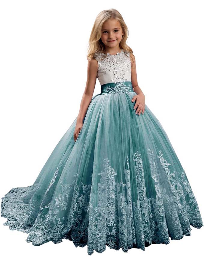 Princess Lilac Long Girls Pageant Dresses