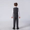 Bild in Galerie-Betrachter laden, Grey Striped Slim Fit Modern 4 Piece Boy's Formal Suits With Vest+Pants+Shirt+Tie
